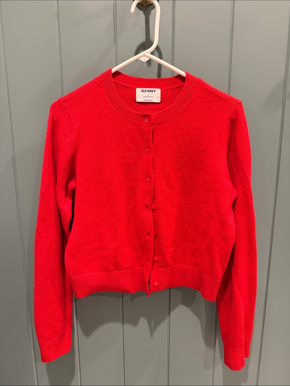 Old Navy Bright Red Button-Front Cardigan Sweater